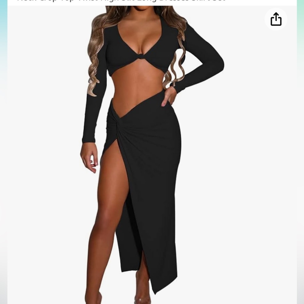 Crop Top and Skirt Set